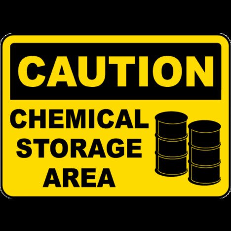 Caution Chemical Storage Area Sign